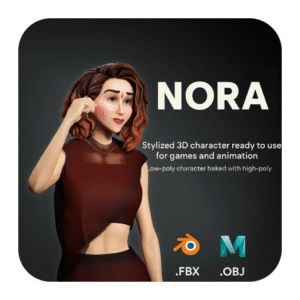 🧕 Nora – Stylized 3D Female Character