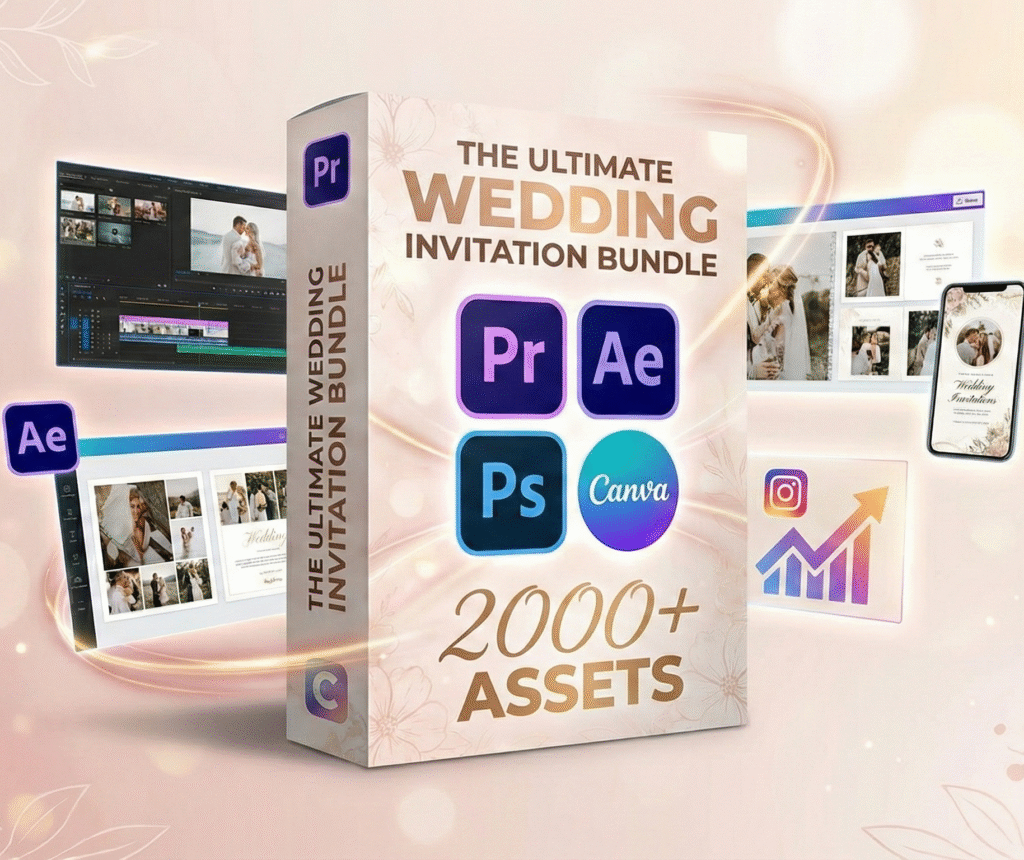 Wedding invitation templates bundle