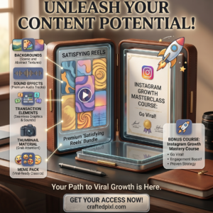 Satisfying Reels Bundle for Instagram by CraftedPixl - viral reels pack with premium content and bonus course